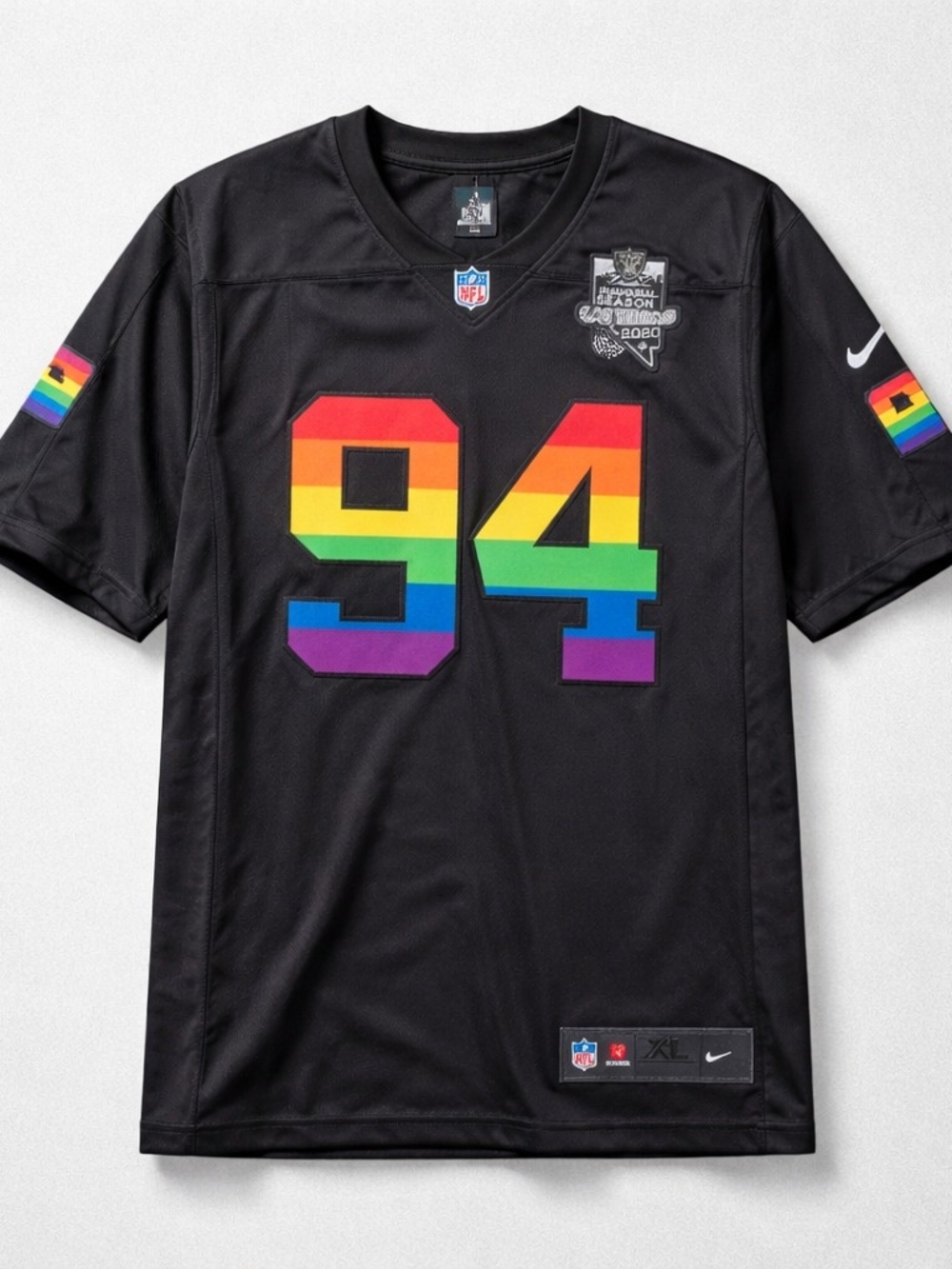 Nike Men’s Black Jersey with Rainbow '94' and Pride Sleeves